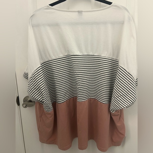 Colourblock, Stripped Tshirt, Sz 4XL - Picture 4 of 6